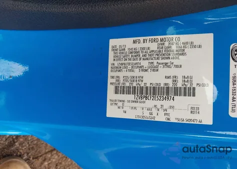 2014 Ford Mustang Gt z USA, uszkodzony, nr VIN 1ZVBP8CF2E5234974